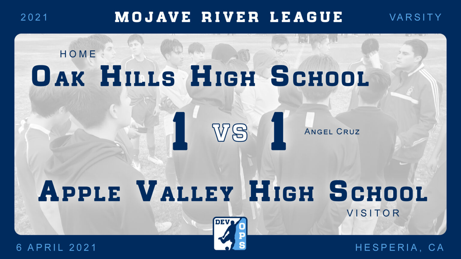 GAME VIDEO: Oak Hills draws Apple Valley 1-1 in Mojave River League ...